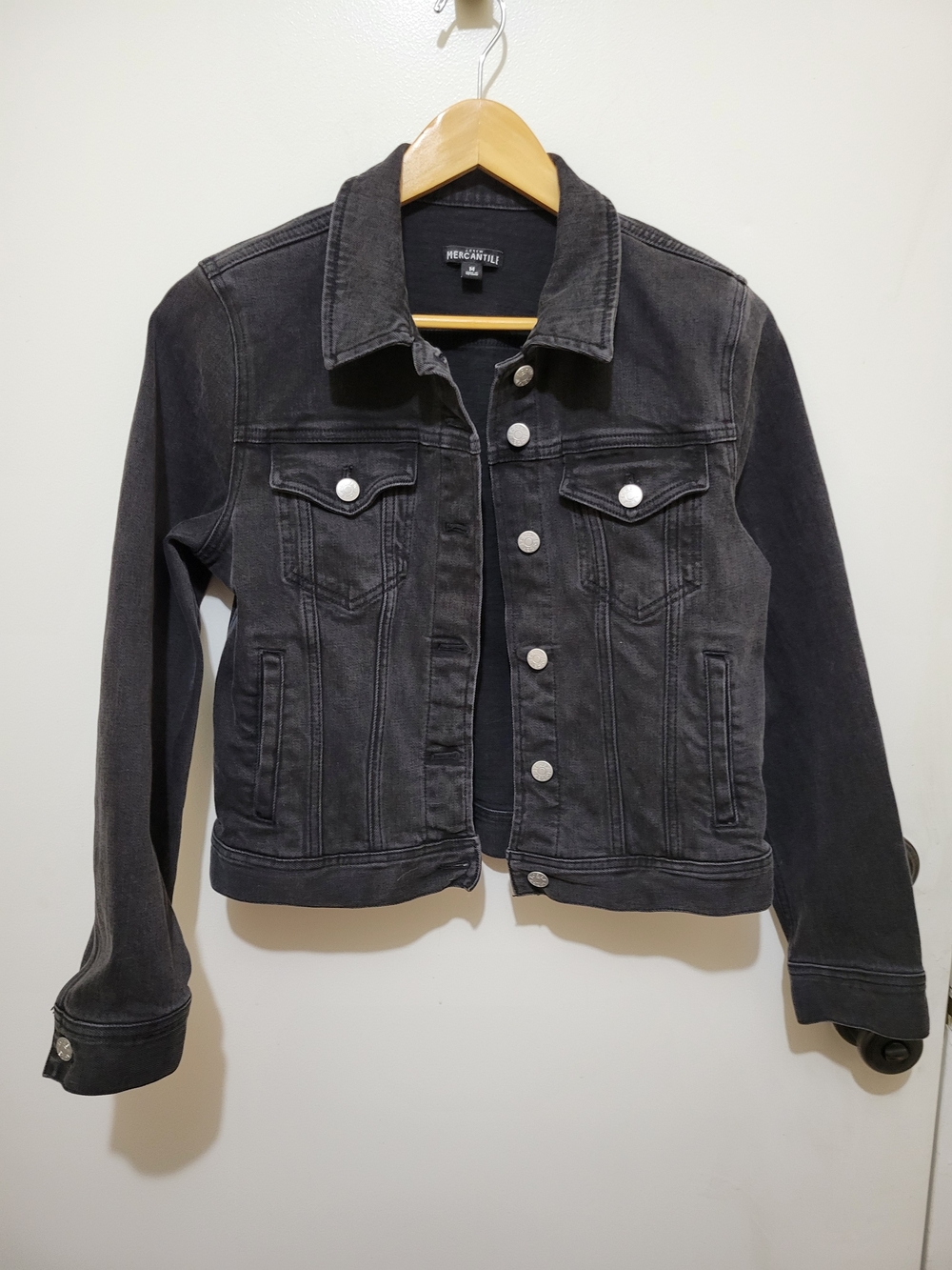 J. Crew Mercantile Womens Washed Charcoal Denim Jacket  - Size Medium